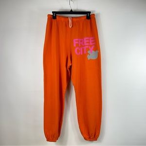 Free City Life Nature Love Juicy Orange Pink Sweatpants Women’s Sz XS-XL New